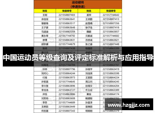 中国运动员等级查询及评定标准解析与应用指导